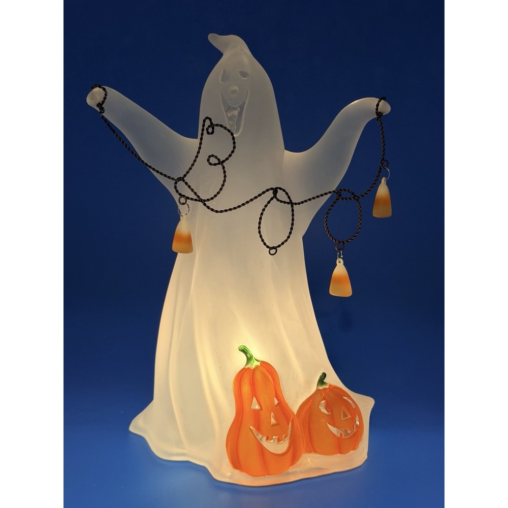 Halloween Light Up Ghost Pumpkins Candy Corn Miles Kimball Decor 10.5" WORKS